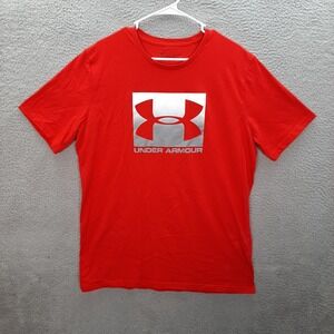 Under Armour Shirt Adult XL Red Loose Heat Gear Jogging Running Gym Sports Mens